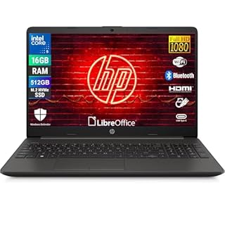 HP 250R G9, Computer Portatile Notebook, Intel 5-120u 10 Core 1.4Ghz, Display 15.6'' FHD, Ram 16GB, SSD 512GB, Windows 11, Pronto all'uso con Libre Office