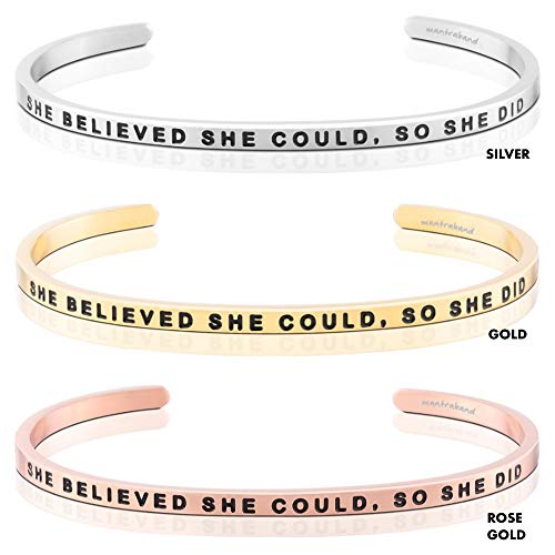 MantraBand Bracelets - Inspirational Engraved Adjustable Mantra Band Cuff Bracelet - Silver color - Gifts for Women…2