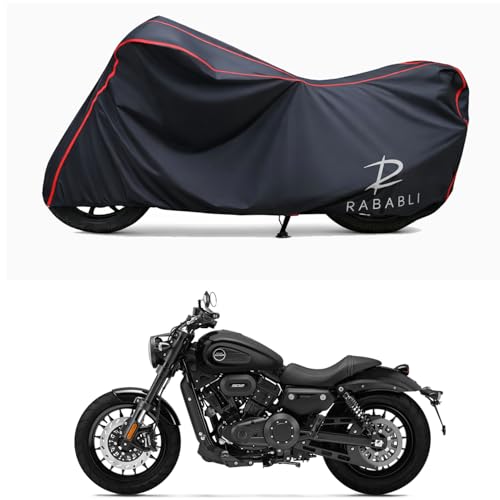 Image of Waterproof Bike Body Cover Compatible for | Keeway V302C Glossy | Taffeta Fabric, Red Piping Design, Bottom Elastic Fit | Dustproof, Sun UV & Rain Protection for All Bikes