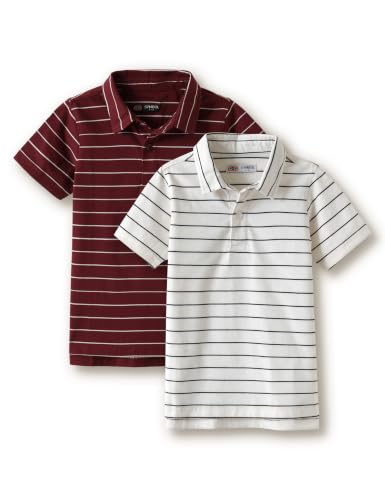 Image of Amazon Brand - Symbol Boys Soft Cotton Rich Jersey Striped Polo Shirt