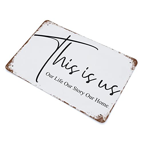 Panneau en métal This Is Us plaque murale de motivation 30x45 cm