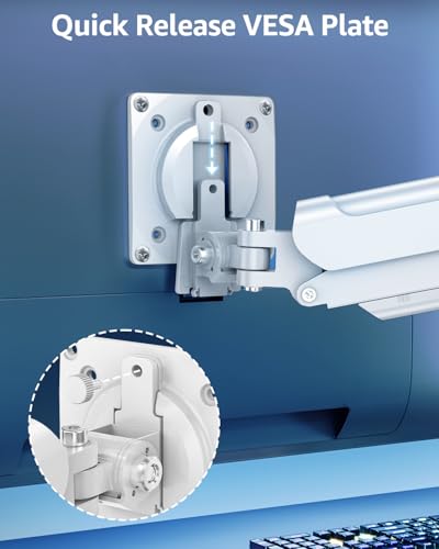 Support pour moniteur PC 13-32 pouces ELIVED EV6011W blanc avec bras de fixation VESA orientable - 4