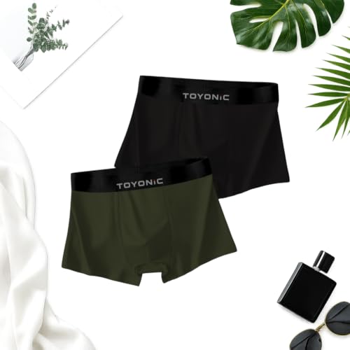 Image of Men's Ice Silk Trunks (4 Pack) | Breathable Ultra-Light Cooling Boxer Briefs | Soft Stretch Everyday Comfort Underwear