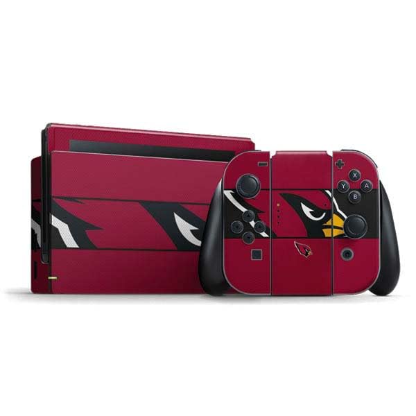 Skinit Decal Gaming Skin Compatible with Nintendo Switch Bundle - Officially Licensed NFL Arizona Cardinals Zone Block Design