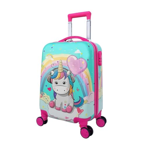 Image of GOCART WITH G LOGO Polycarbonate 360A Rotating Wheels with Carry Handle Kids Trolley Luggage Bag (Blue) (Medium)