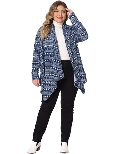 Image of Agnes Orinda Plus Size Cardigan for Women Long Sleeve Lightweight Fall Open Front Knit Cardigans Christmas