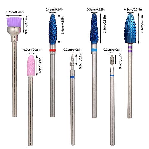 Dabey Brocas, 7Pcs Conjunto De Brocas Para Unhas Pedicure E Broca De Manicure Kit Brocas De Substitu