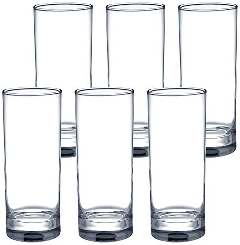 Amazon Brand - Solimo Nia High Ball Glass Set, 325ml, Set of 6, Transparent