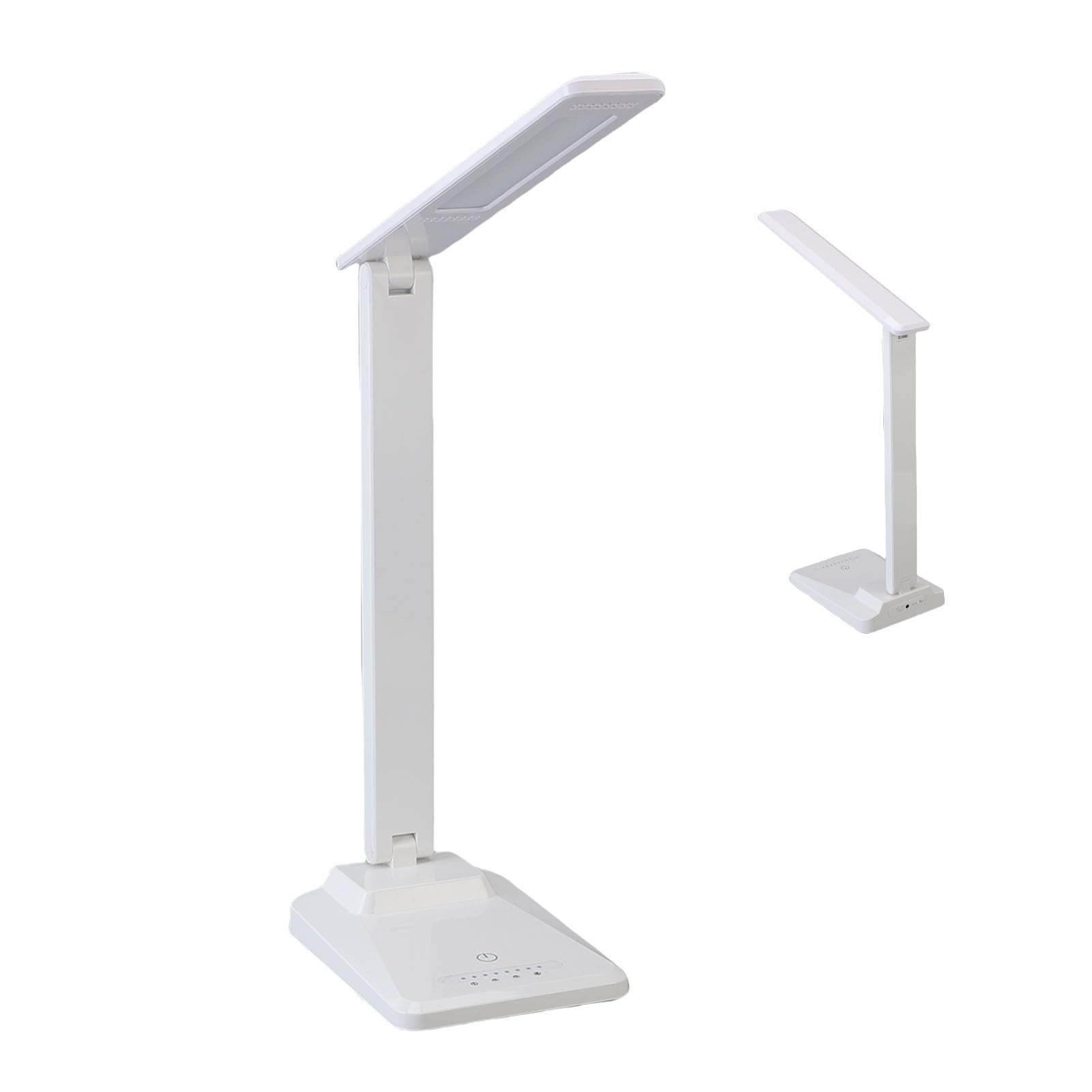 Lampada da Scrivania a LED Ricaricabile Lampada per la Cura degli Occhi Dimmerabile a Batteria Senza Fili con Controllo Tattile per Studio, Camera da Letto, Ufficio Domestico, Materiale ABS