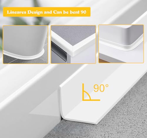 Image of Caulk Tape Waterproof Self Adhesive Widened White Toilet Caulk Sealant Tape | 1.97 inch x16.4Ft, Shower Seal Strip for Kitchen, Countertop, Bathroom, Sink, Bathtub Toilet Edge Protector with Sealing Tool