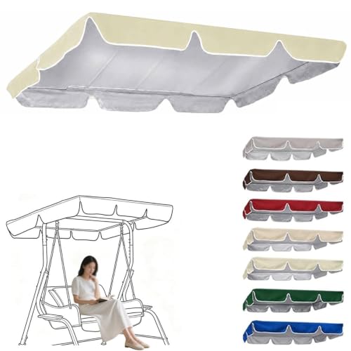 Toldo para columpio de jardín impermeable 249x185cm capota de repuesto universal color amarillo 2