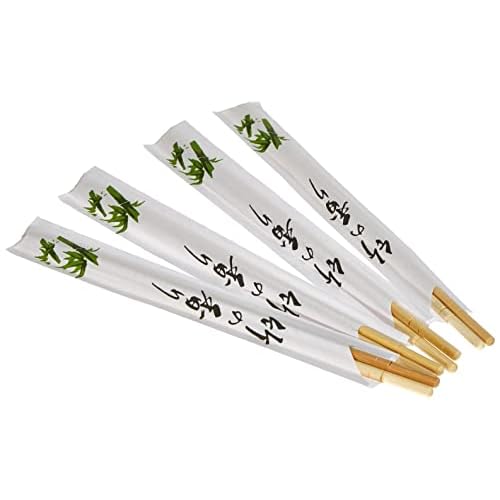 JADE TEMPLE Einweg Essstäbchen aus Bambus, paarweise verpackt mit asiatischem Motiv, japanische Essstäbchen zum Essen von Sushi, braun, 21 cm, 100 Paar pro Vorteilspackung