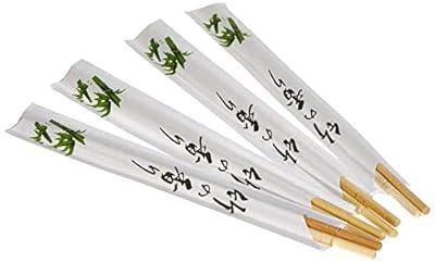 JADE TEMPLE Palillos Chinos de Bambú en Funda de Papel, Descartables, 21 cm, Marrón, 100 Unidades | Ya disponible en tu tienda friki favorita! En mundofriki.es!