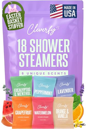 Cleverfy Shower Steamers Aromatherapy - Easter Basket Stuffers for Teens and Adults - Easter Gifts for Women and Men, Girls and Boys - 18 Tablets