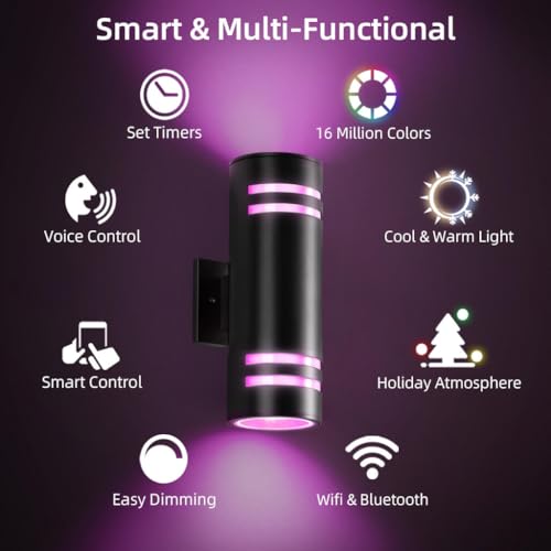 SHIMR Smart Porch Lights RGBCW Outdoor Wall Sconce - Image 4