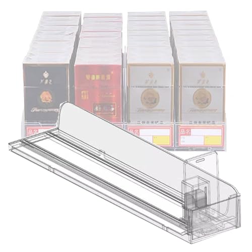 Expositor de cigarrillos transparente con divisor de eslabones a presión, perfecto para la organización de tiendas minoristas y mejora de la visibilidad del producto