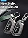 KUNIO for Volkswagen 3/5 Button Leather Metal Car Key Fob Cover Case Fit for VW ID.3 ID.4 2025 Golf 8 GTI R Atlas Cross Sport Skoda Octavia 2024 Keychain Key Fob Protetcor Accessories C Black