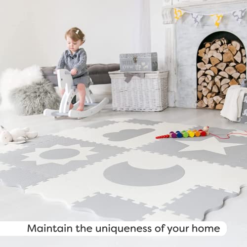 Baby Play Mat Tiles - 61" X 61" Extra Large, Non Toxic Foam Baby Floor Mat - Grey & White Interlocking Playroom & Nursery Playmat - Safe & Protective For Infants & Toddlers (Grey) #TOP7