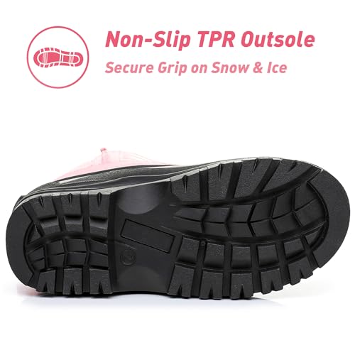 Felabo Kids Boys Girls Snow Boots Water-Resistant Winter Boots with Warm Lining & Anti-Slip Sole (Little Kid/Big Kid)4