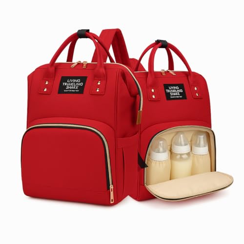 Bolsa Maternidade Gestante Bebê Mochila Multifunção (Vermelho)