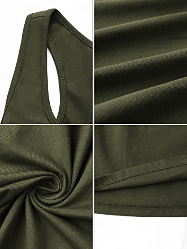 Image of Missufe Women's Sleeveless Racerback Flared Casual Plain Tank Dress