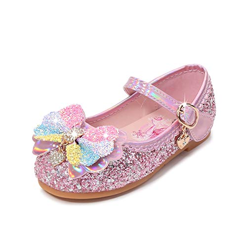 Ramonala Filles Talons Hauts Plats Princesse Chaussures Elsa Reine des neiges Costume Sparkling Cristal Chaussures Cosplay Bleu Rose Doux Halloween noël Anniversaire Carnaval déguisement Bal EU22-38 Cover