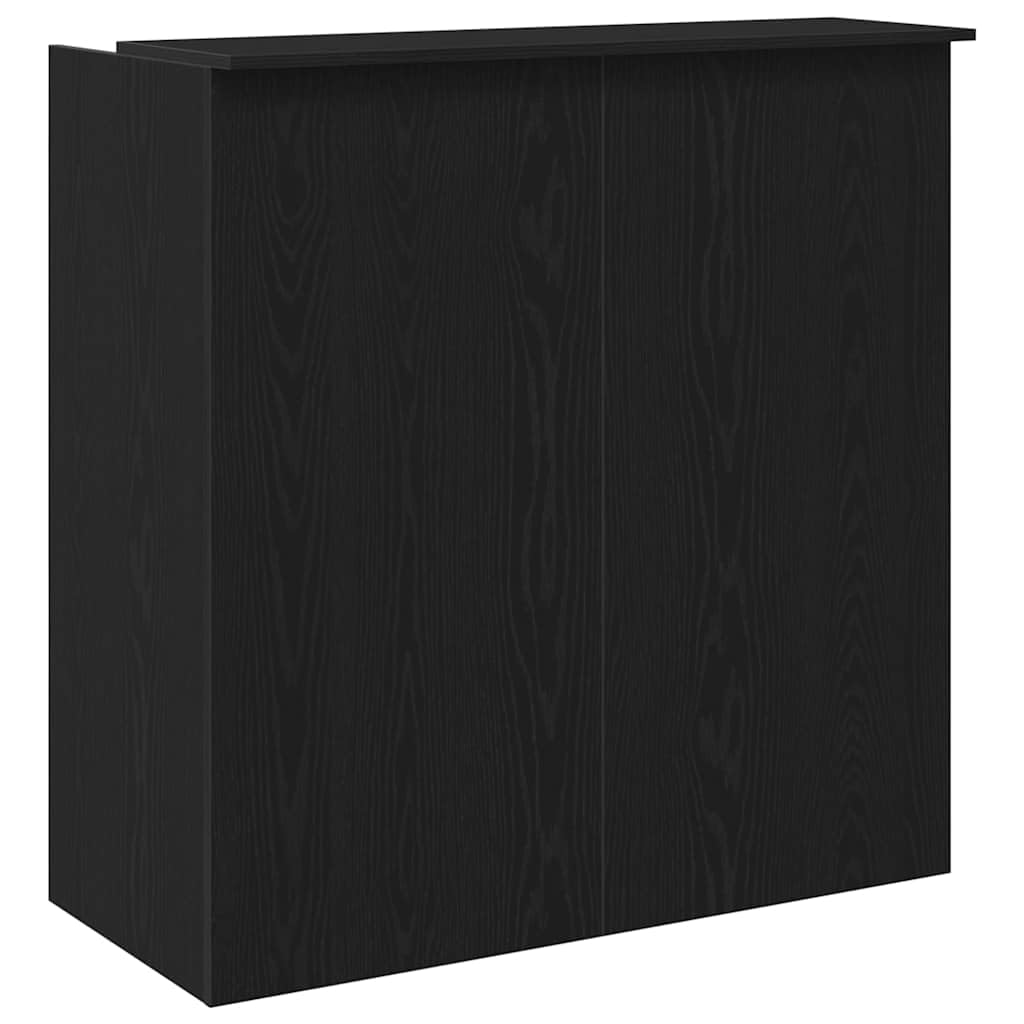 Empfangstheke aus schwarzer Eiche, 100 x 50 x 103,5 cm, mit integrierter Struktur und Regalen, vielseitiges Design für Büros, Lobbys und Kliniken