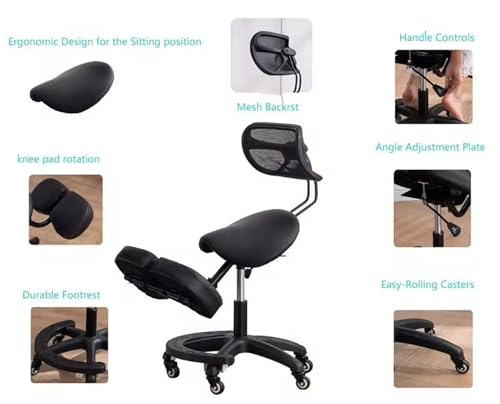 Chaise ergonomique à genoux et tabouret réglable de posture active - 7