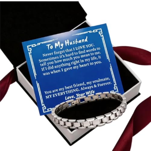 Pulsera de acero inoxidable para hombre con mensaje sincero miniatura 1