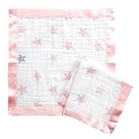 aden + anais essentials Issie Security Blanket, Super Soft 100% Cotton Muslin, Satin Trim, 2 pack, doll