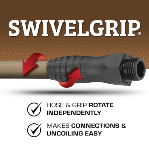 Image of Flexzilla Colors SwivelGrip Garden Hose 5 /8 in. x 10 ft., Lightweight All-Weather Water Hose, Durable and Flexible, Leak-Free Connections, Brown Mulch
