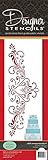 Designer Stencils Princess Lace 4 Cake foodgrade stencil, 3.5 x 10.5, Beige/Semi-Transparent