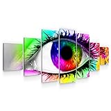 Startonight Huge Canvas Wall Art Colorful Eye - Large Framed Set of 7 40" x 95"