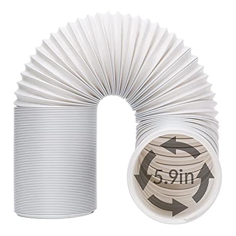 UNAOIWN Portable Air Conditioner Exhaust Hose. AC Exhaust Vent Hose with 5.9" Diameter, Anti-Clockwise Thread & Length up to 59". Great for LG, Delonghi and Many More Cover