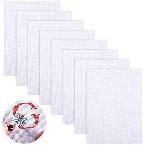 Yangfei 8Pcs Tela Punto de Cruz Blanca Cover