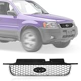 CarPartsDepot Front Chrome Shell Grille Assembly Grill Black Insert With Emblem Provision Compatible With Ford Escape Sport Utility Vehicle 2001-2004 Limited Xlt Models YL8Z17B968BA FO1200390