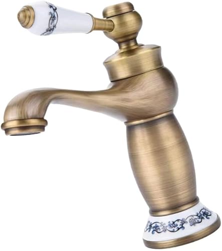 Miniatura 5 de Grifo de baño de latón antiguo,Grifo del fregadero de la cocina,Grifo del fregadero de agua fríacaliente de la cocina,Grifo del cuarto de baño