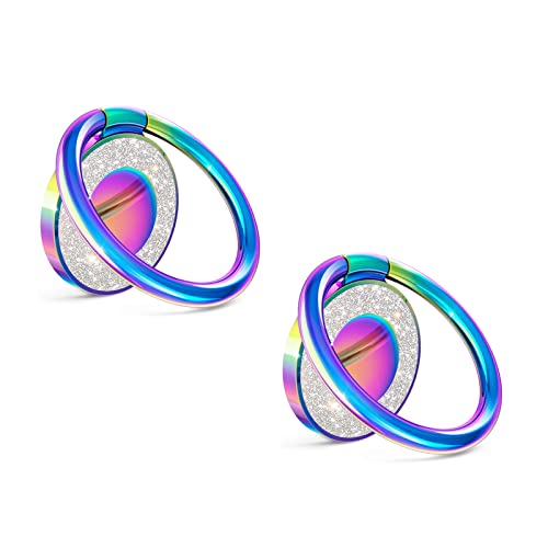 Selbstklebender Handy Halter Ring Handy Halter aus Metall Drehbarer Ring Telefonhalter Universal 360° Smartphone Ring Kreative Handy Ringhalterung Für alle Handys und Tablets geeignet(2stück) Cover