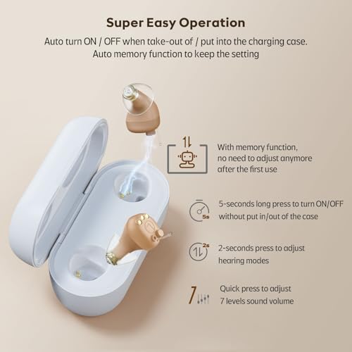 Vivtone Supermini Hearing Aids, Rechargeable Digital Hearing Amplifers for Seniors Women & Men, 16-channel Sound Processing, Auto-On/Off, OTC - Thumbnail 6