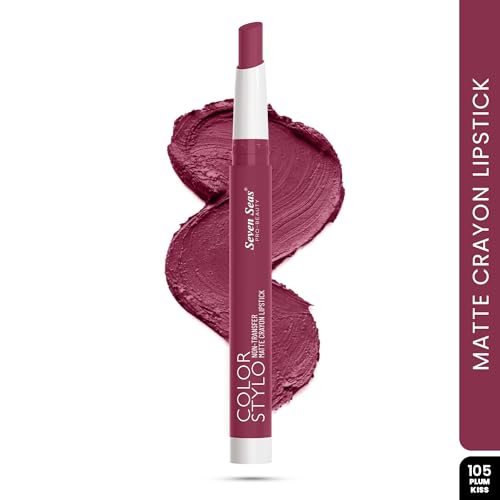 Image of Seven Seas Color Stylo Non Transfer Matte Lipstick | Matte Finish | Waterproof | Long Lasting | Lasts Up to 24 hours (Plum Kiss)