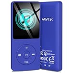 AGPTEK A02 64GB MP3 Player, 70 Hours Playback Lossless Sound Music Player, Supports up to 128GB, Deep Blue