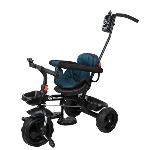 Image of 3-in-1 Baby Tricycle for Toddlers 1-5 Years | Ride-On Trike with Parent Push Handle, Safety Belt, Adjustable Seat, Footrest & Backrest | Kids Trike with Storage Basket for Boys & Girls
