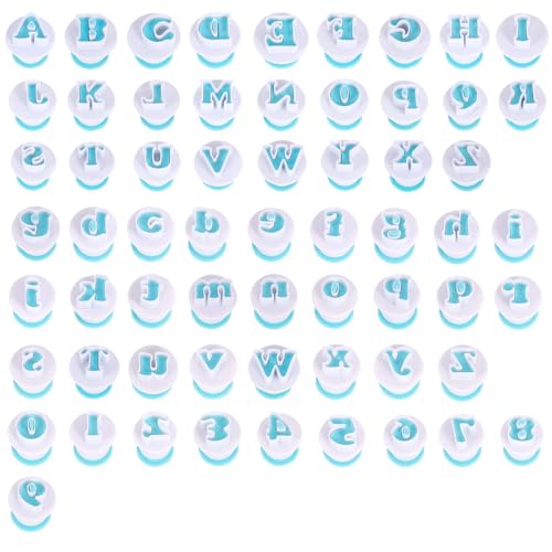 62 Stück Buchstaben Ausstecher für Fondant Alphabet und Zahlen Fondant Ausstecher Backen Zubehör Ausstechformen Buchstaben für Geburtstag Hochzeit Weihnachtsfeiertag Kuchen Keks