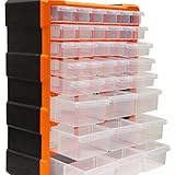 Bond Hardware 39 Drawer Organiser for DIY Tool Bits Plastic Storage Units - Workshop Screws and Small Parts Cabinet or Office Stationary Craft Box Black/Orange - Image 6