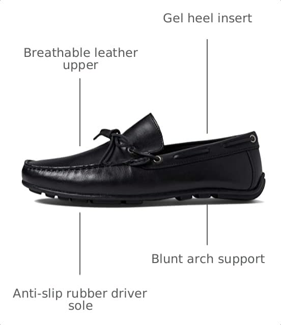 Image of Men's Genuine Leather Casual Slip on Tie-Bow Loafers