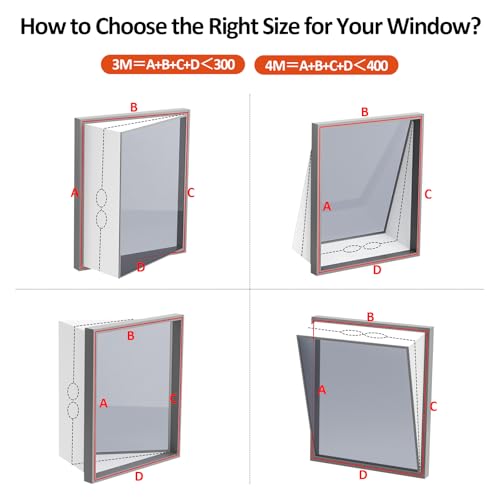 Yomisee Klimaanlage Fensterabdichtung, Fensterabdichtung für Mobile Klimageräte, Wäschetrockner, Ablufttrockner, Hot Air Stop zum Anbringen an Fenster, Flügelfenster, Dachfenster 400CM