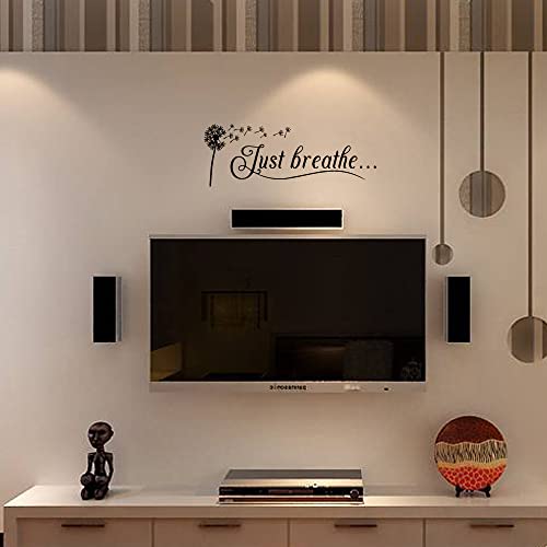 Just Breathe Vinyl Wall Decal Yoga Quotes Positive Relax Motto Art Letters Sayings Living Room Décor Lettering #TOP2