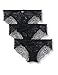 Produktbild Amazon-Marke: Iris & Lilly Damen Hipster Graphic Floral Lace, 3er-Pack, Schwarz (Black), L, Label: L