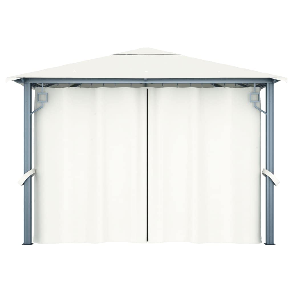 Altana z zasłoną i sznurkami LED 3 x 3 m kremowe aluminium