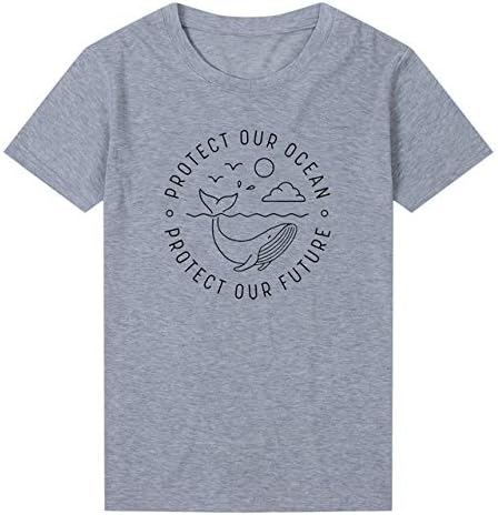 3nh1Pc Women's Future-Tshirt Earth-Tees Slogan Streetwear Save Tops Drop-Ship Size: XXL; Material: Cotton Gray